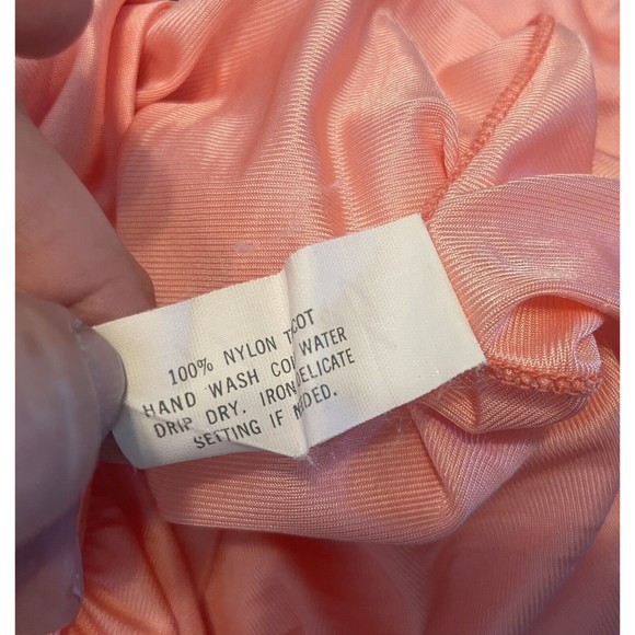 Vintage Jenelle of California Peach Pink Long Nylon Nightgown - Picture 6 of 13